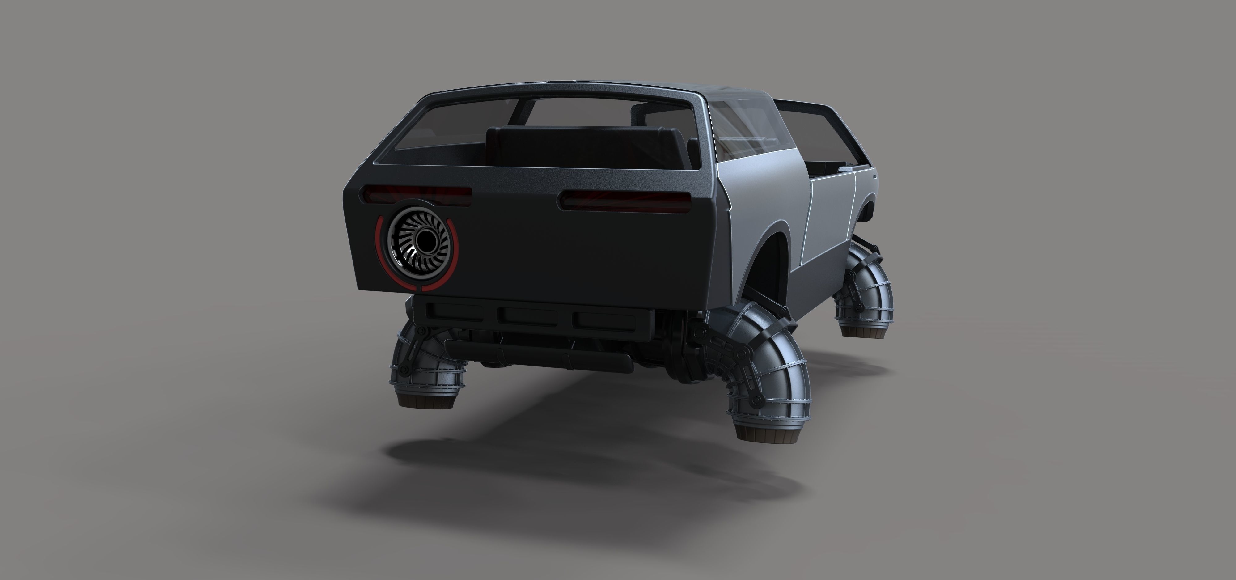 Flying jet car 3D model_10