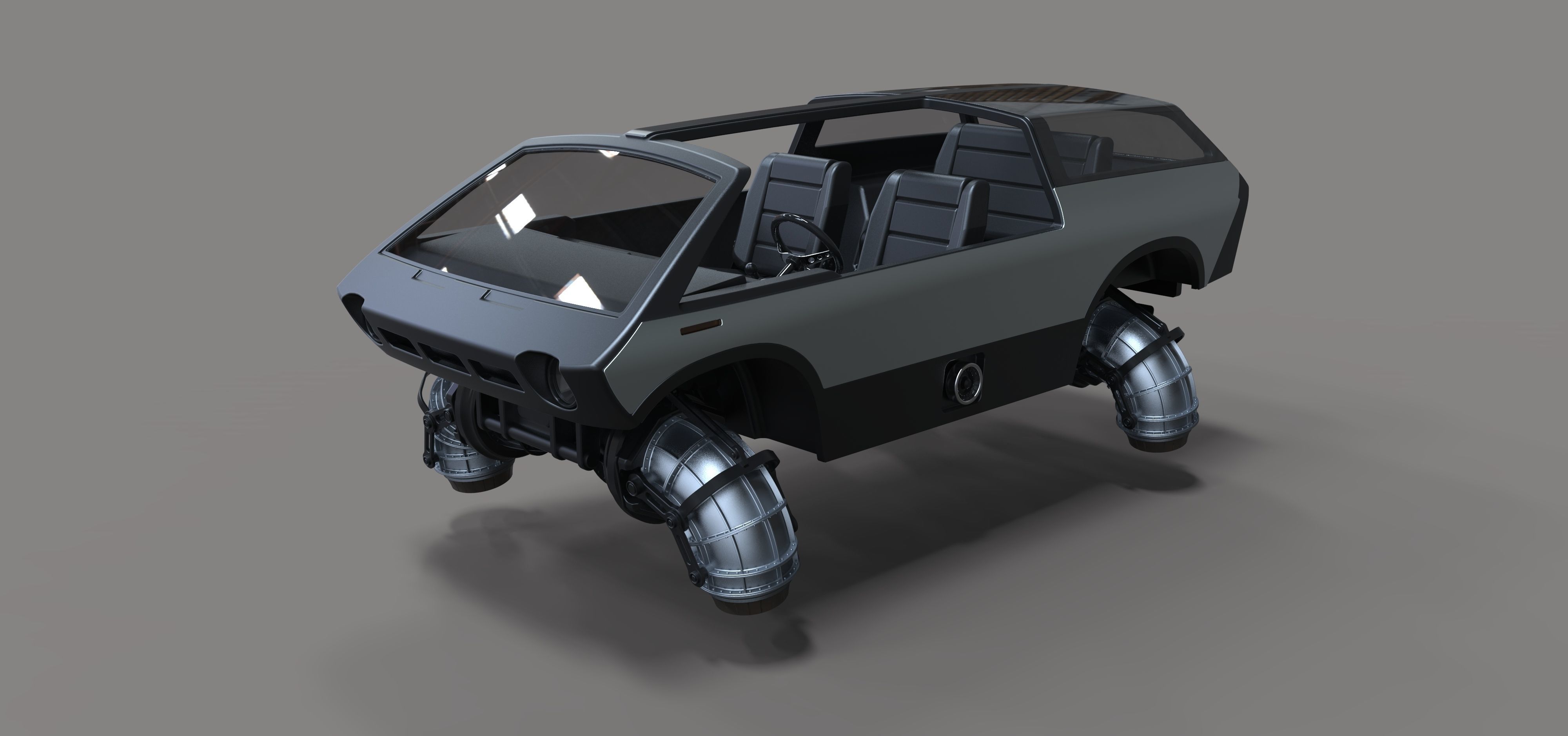 Flying jet car 3D model_13