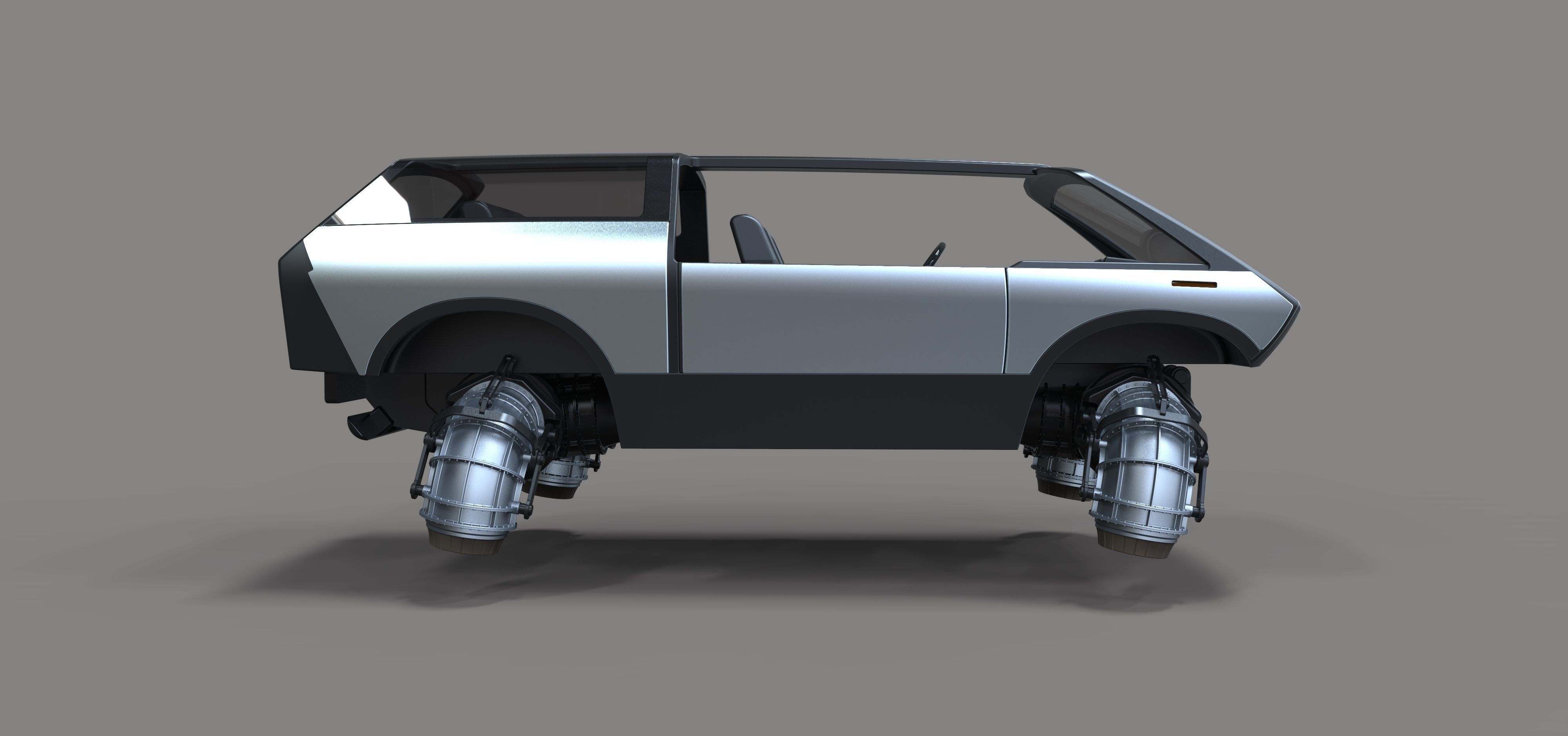 Flying jet car 3D model_5