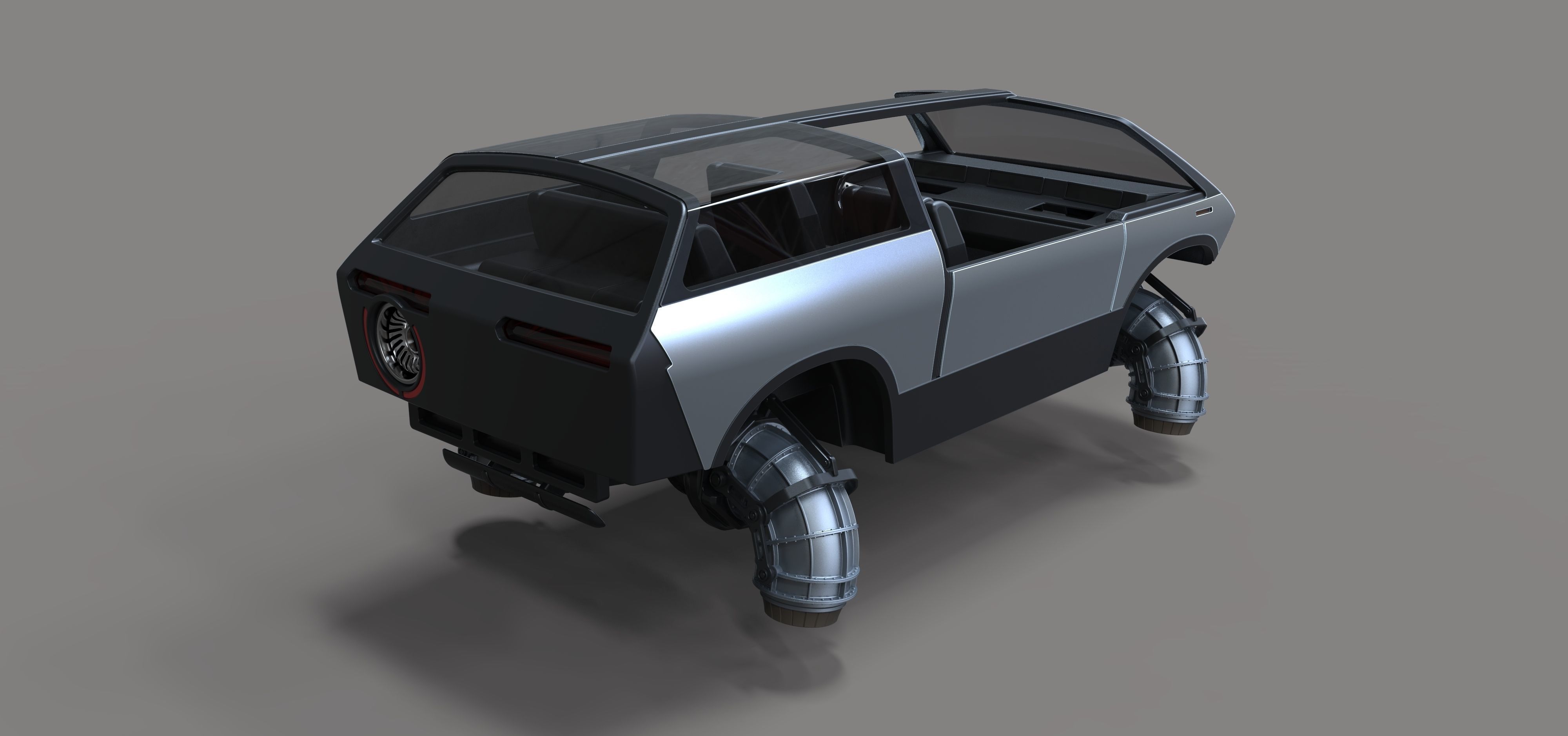 Flying jet car 3D model_8