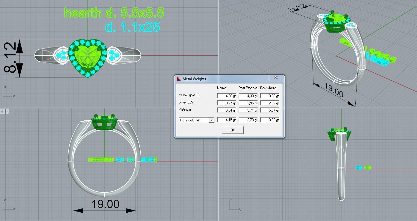 Ring with diamonds 17 3D print model_3