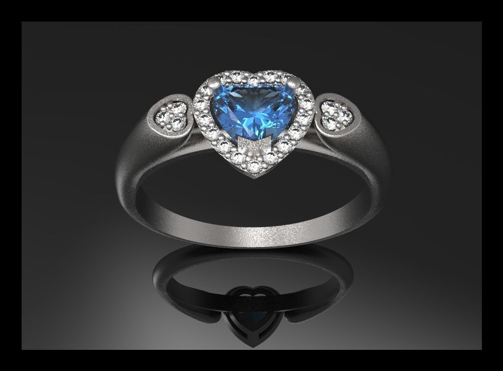 Ring with diamonds 17 3D print model_2