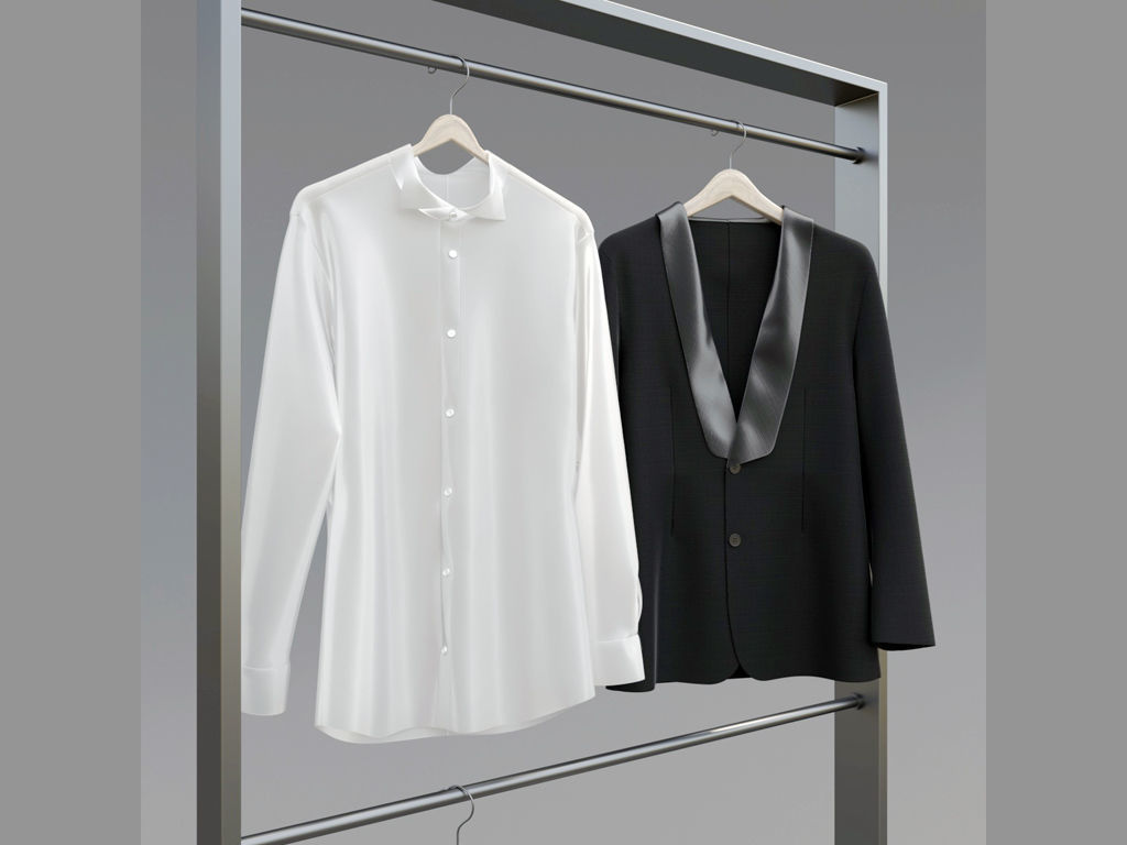 Classic male tuxedo  3D model_4