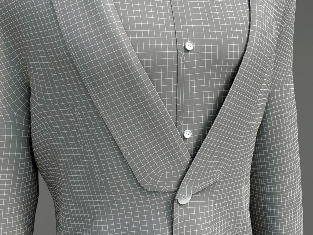 Classic male tuxedo  3D model_6