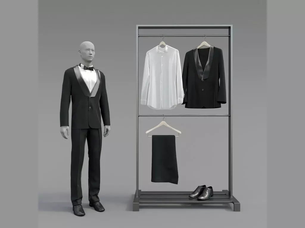 Classic male tuxedo  3D model_0