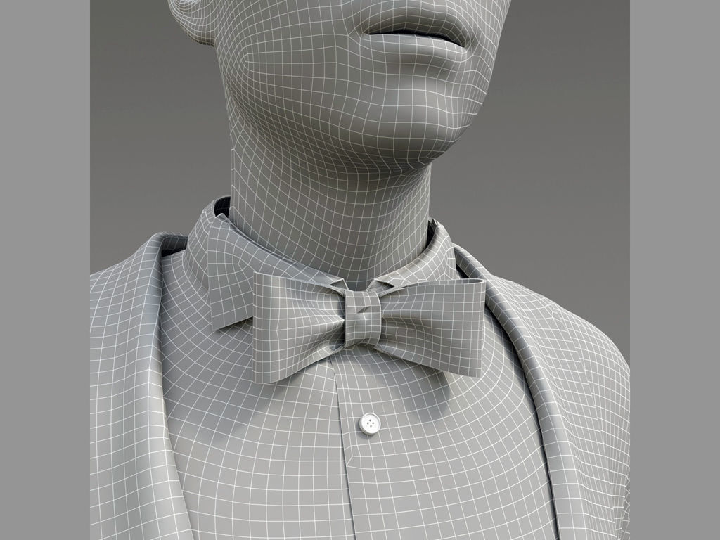 Classic male tuxedo  3D model_5