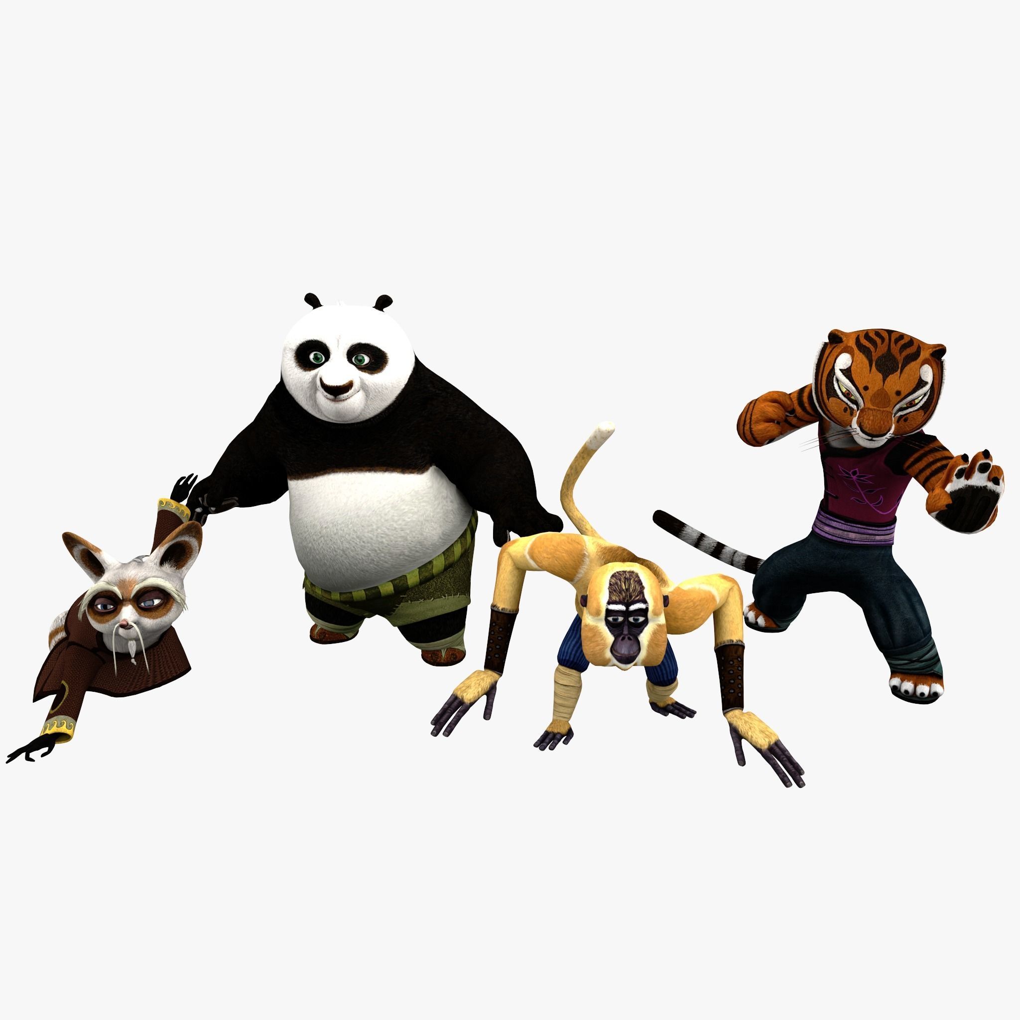 Kungfu Panda Low-poly 3D model_3