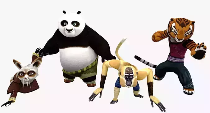 Kungfu Panda Low-poly 3D model