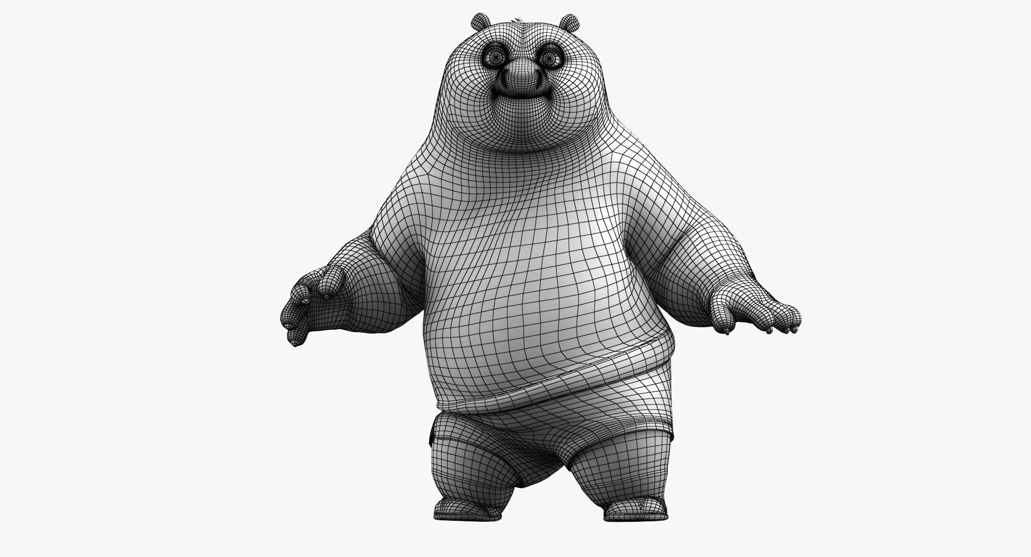 Kungfu Panda Low-poly 3D model_6