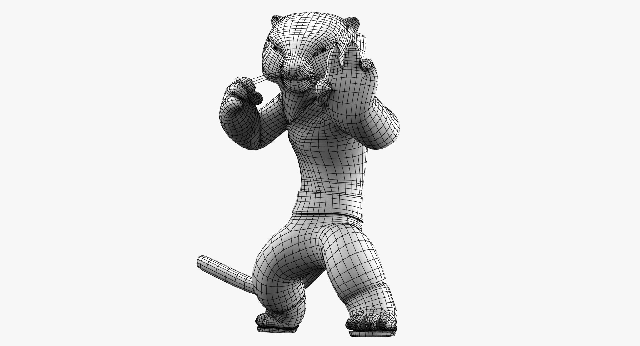 Kungfu Panda Low-poly 3D model_12