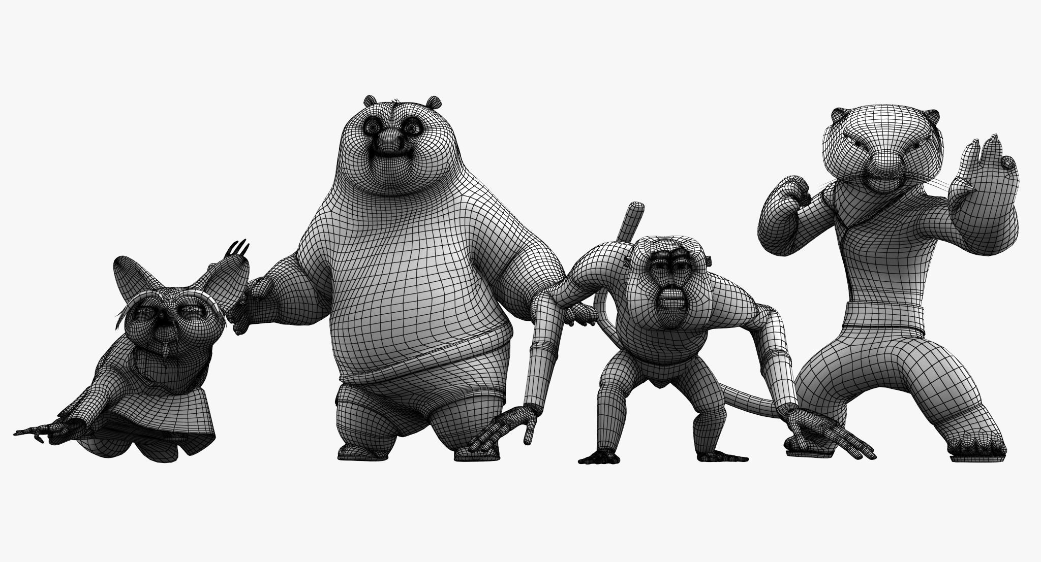 Kungfu Panda Low-poly 3D model_4