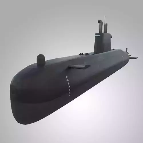 Submarine Agosta Low-poly 3D model