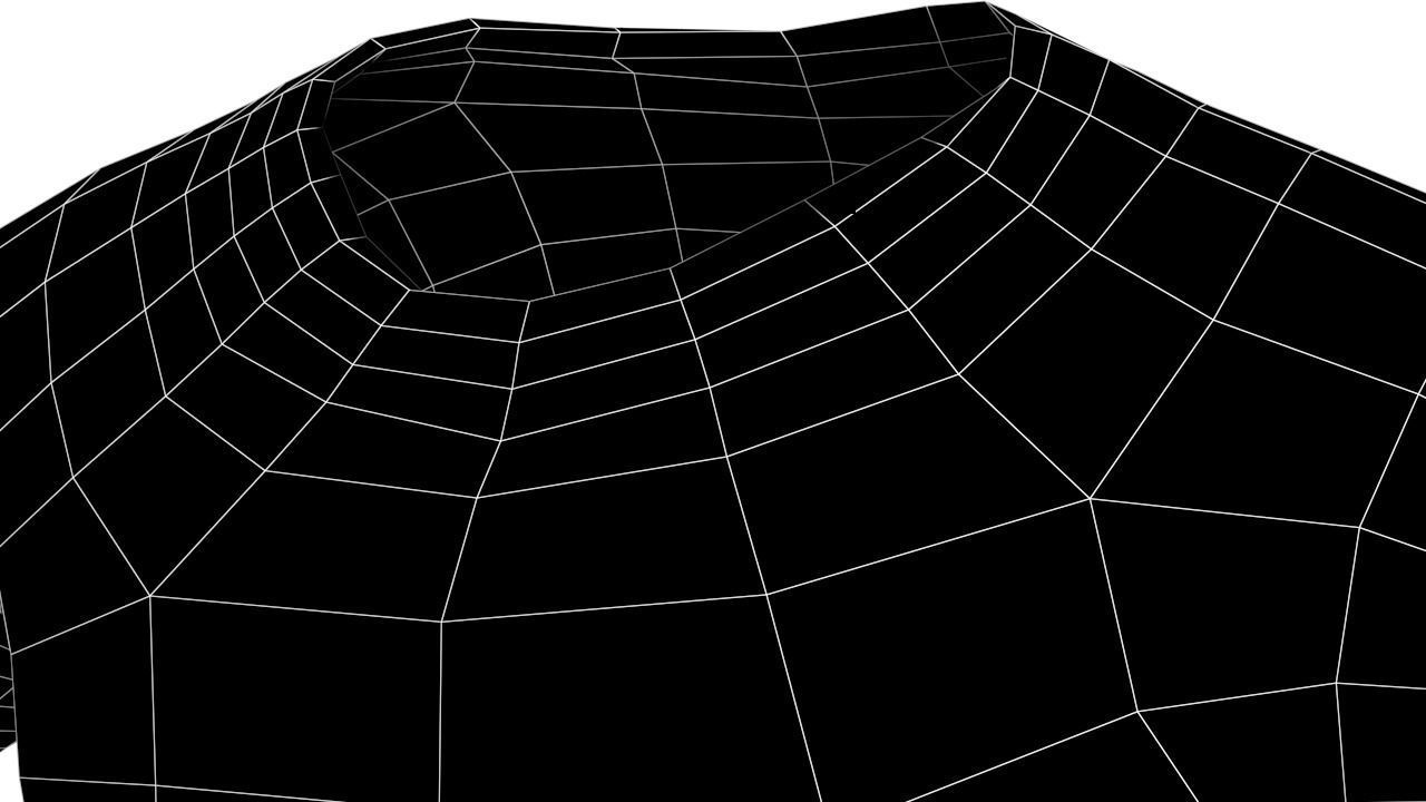 T-shirt 004 Lowpoly 3D model Vray Ready Game Ready VR AR Ready Free low-poly 3D model_7