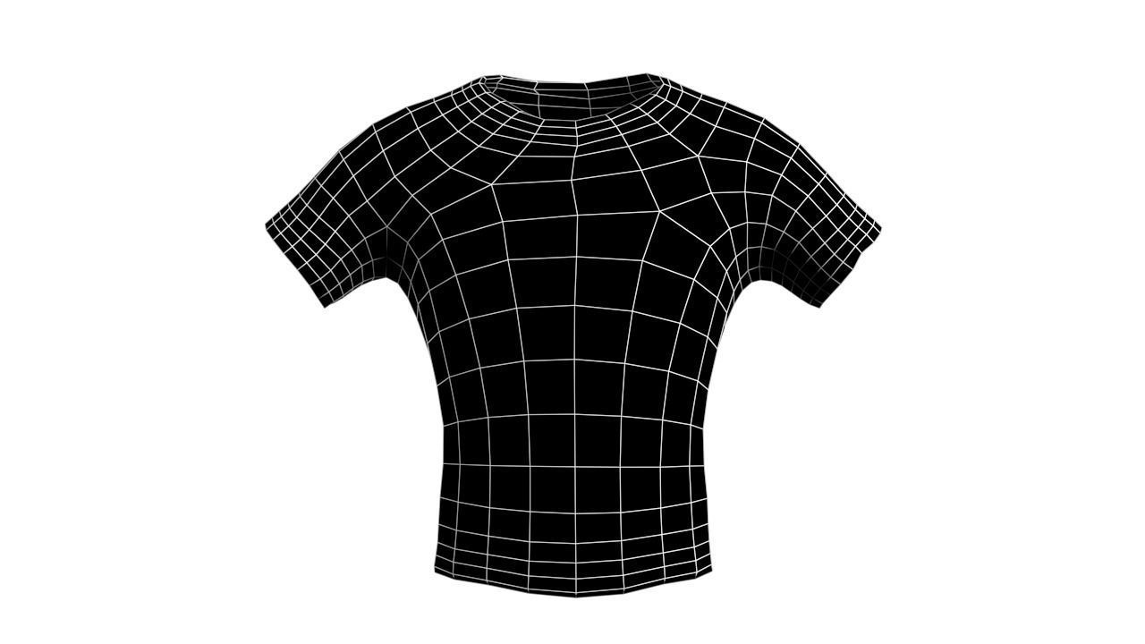 T-shirt 004 Lowpoly 3D model Vray Ready Game Ready VR AR Ready Free low-poly 3D model_8