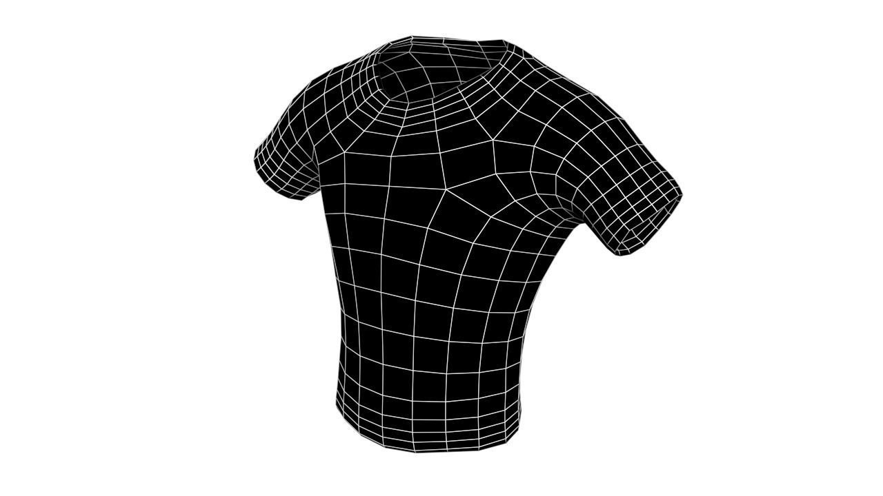 T-shirt 004 Lowpoly 3D model Vray Ready Game Ready VR AR Ready Free low-poly 3D model_6