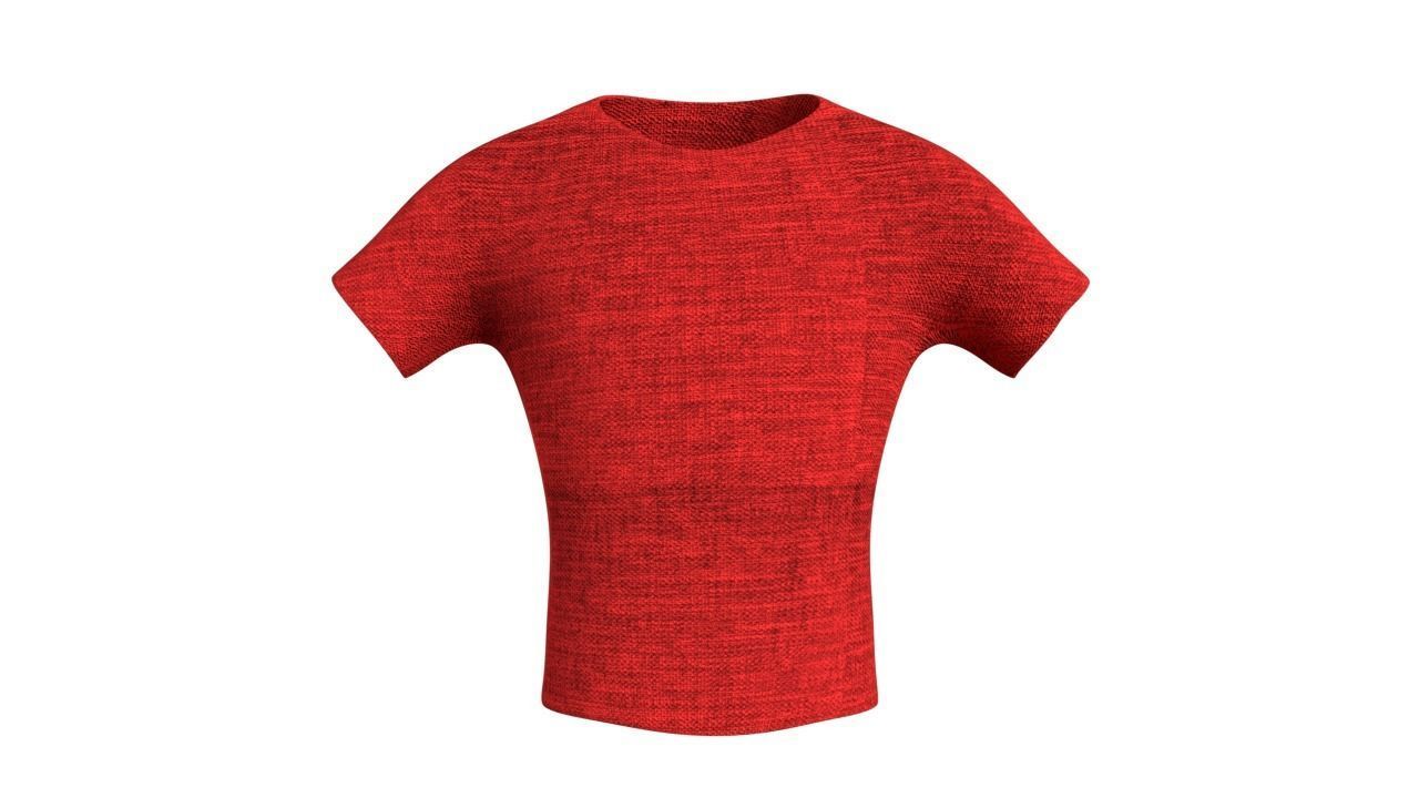 T-shirt 004 Lowpoly 3D model Vray Ready Game Ready VR AR Ready Free low-poly 3D model_4