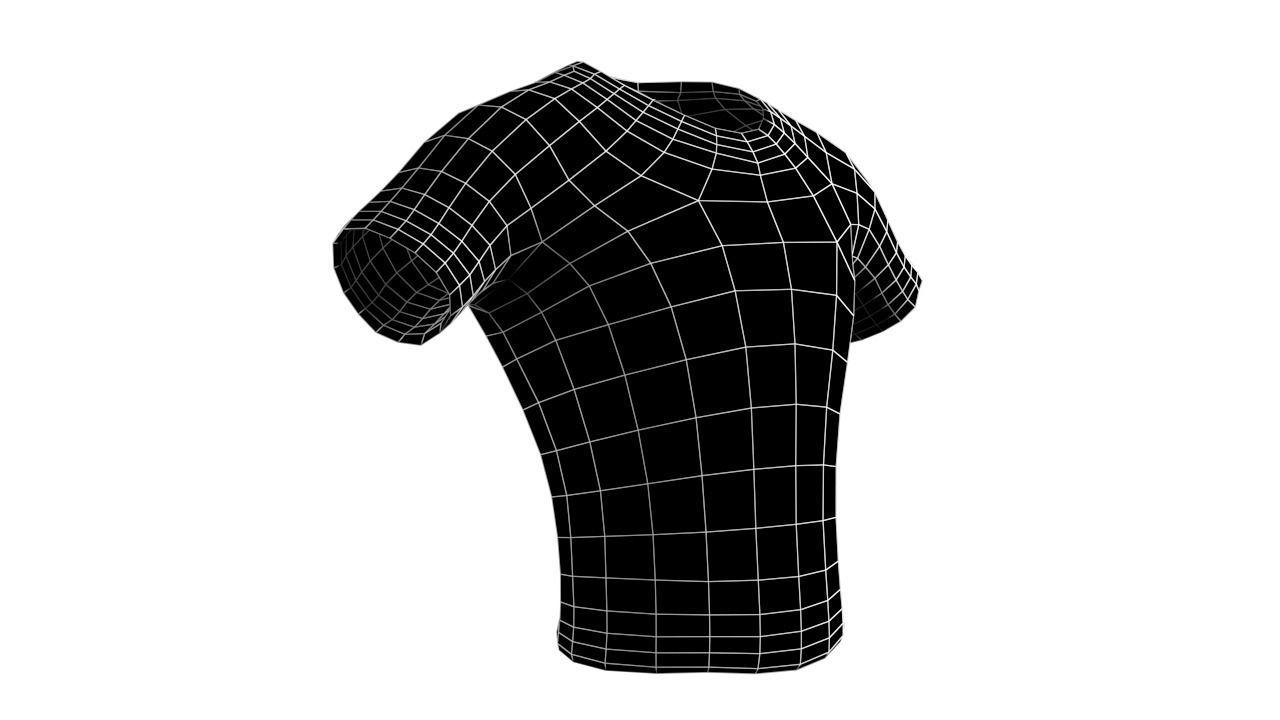 T-shirt 004 Lowpoly 3D model Vray Ready Game Ready VR AR Ready Free low-poly 3D model_9