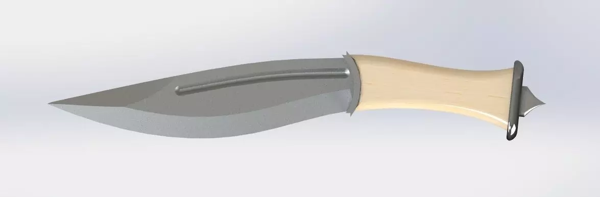 Knife design inspired by bowie and kukri 3D print model_0
