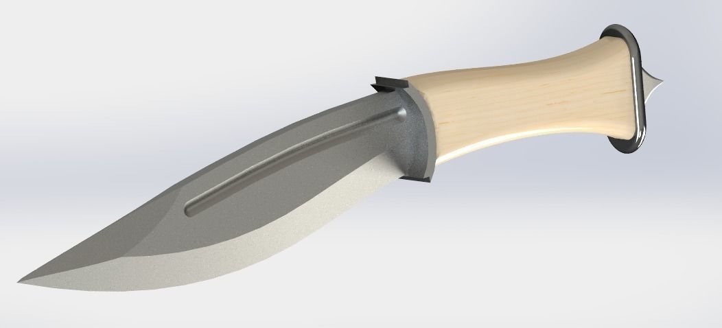 Knife design inspired by bowie and kukri 3D print model_1