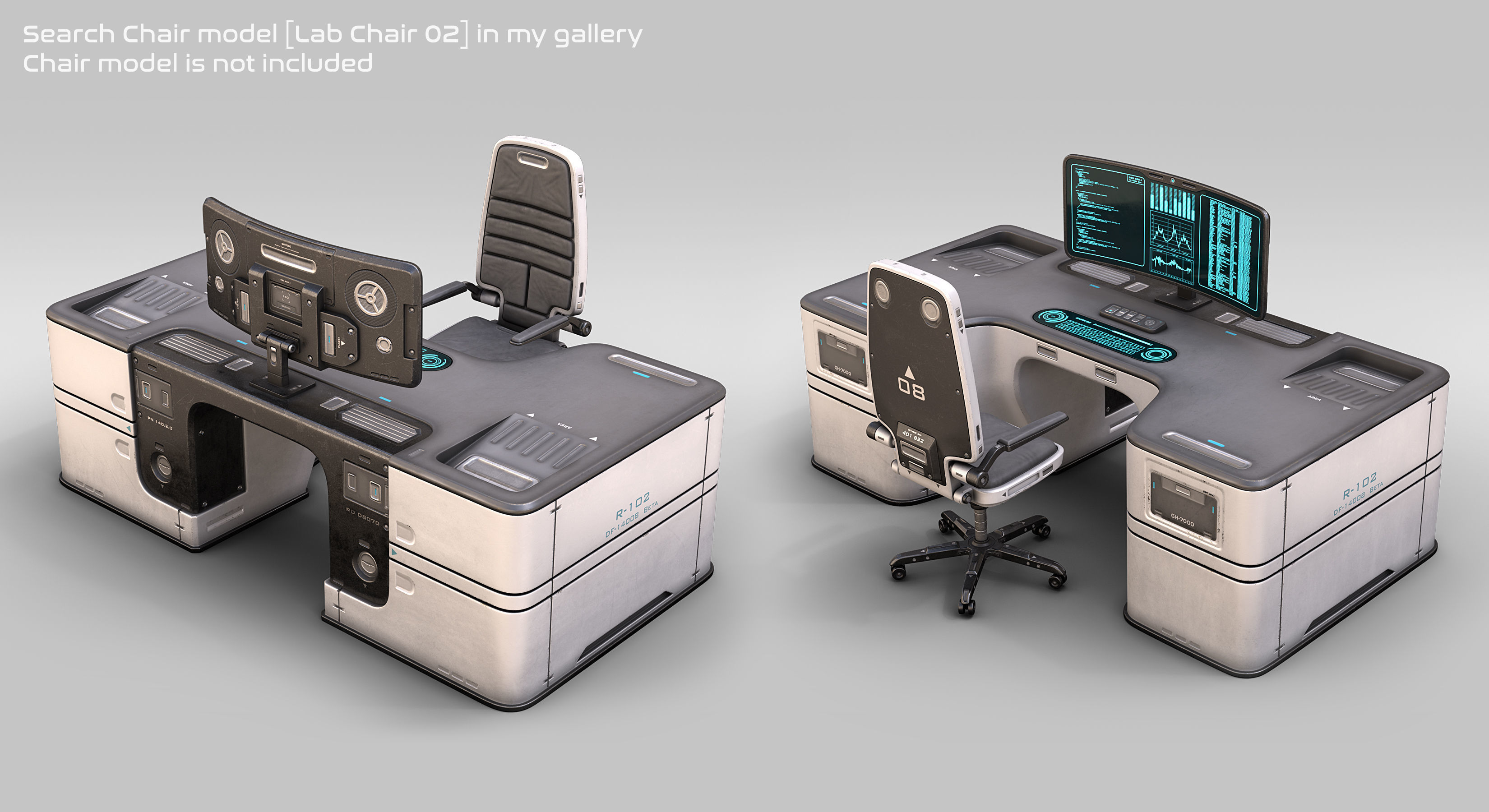 Lab Table 02 3D model_8