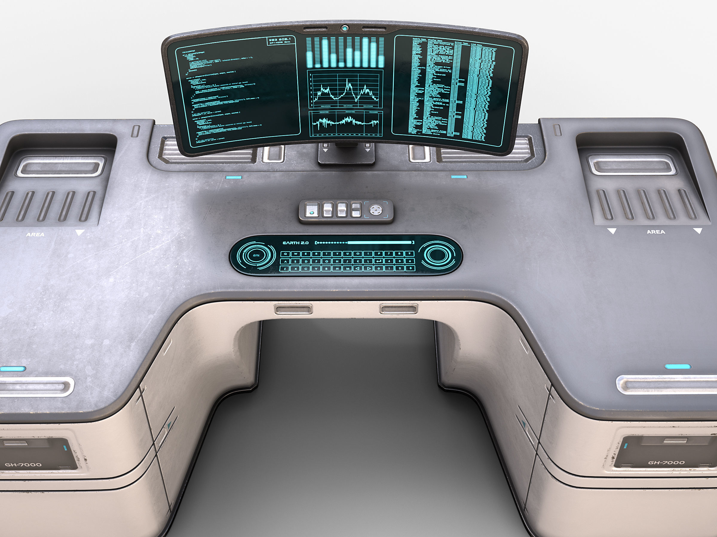 Lab Table 02 3D model_5