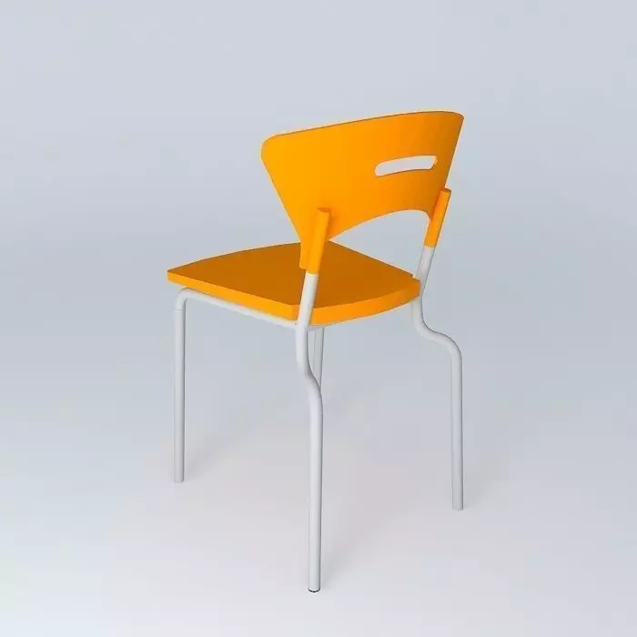 Iron and plastic low chair Free 3D model