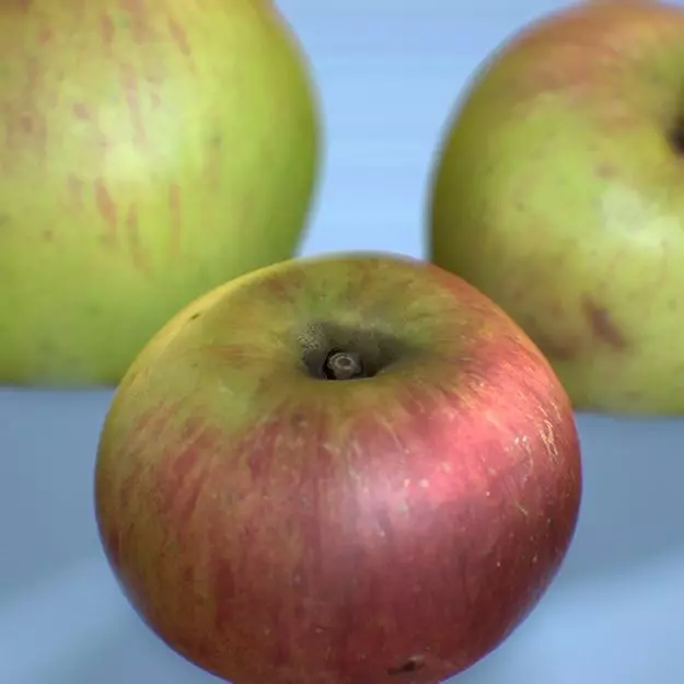 Bramley cooking apple fruit three pack Low-poly 3D model