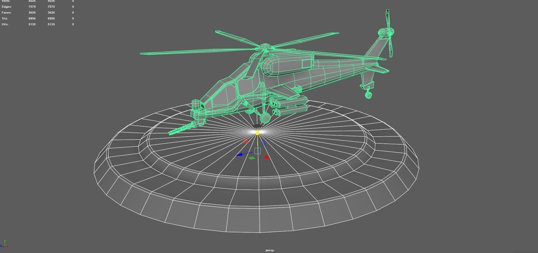 Low poly attack helicopter set Low-poly 3D model_8