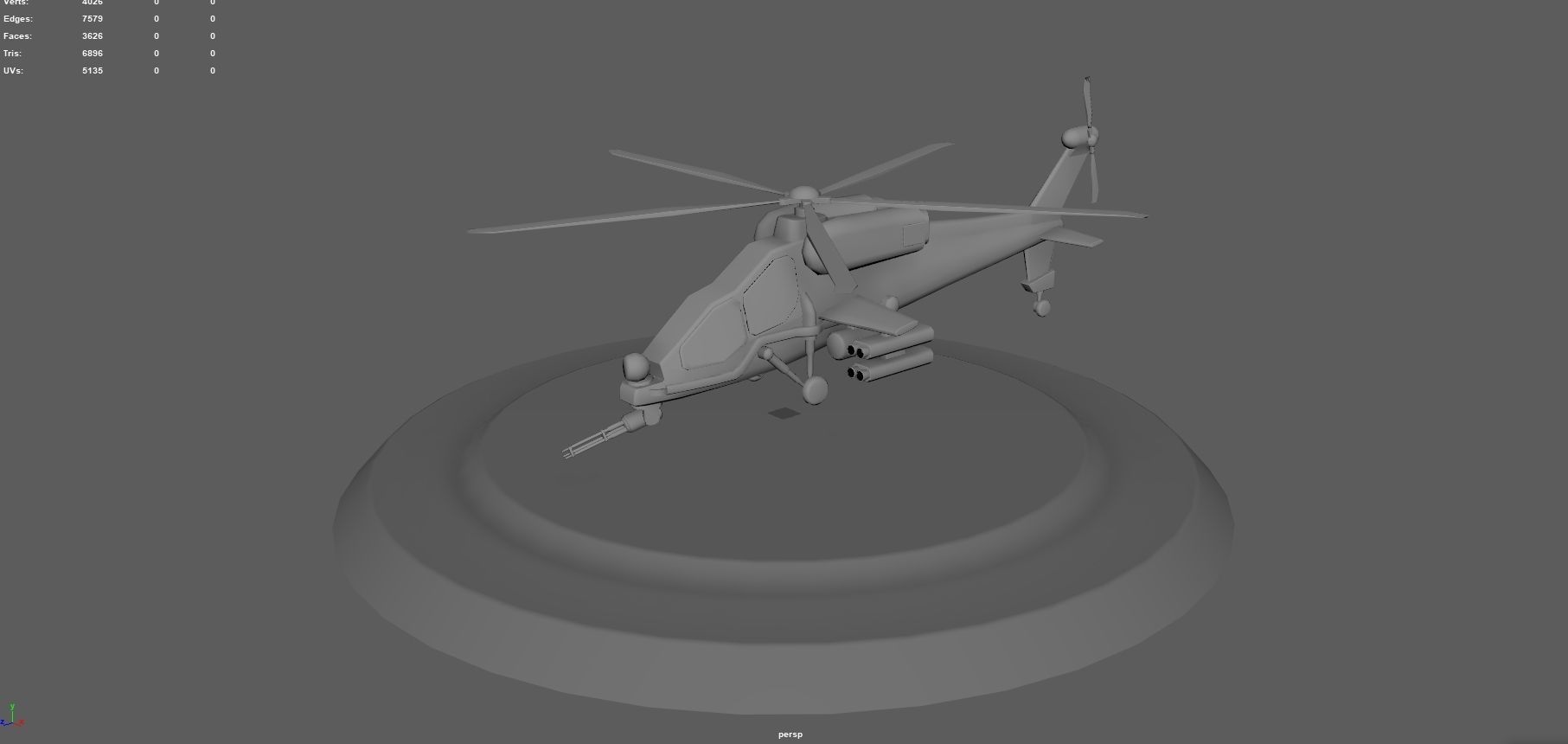 Low poly attack helicopter set Low-poly 3D model_9