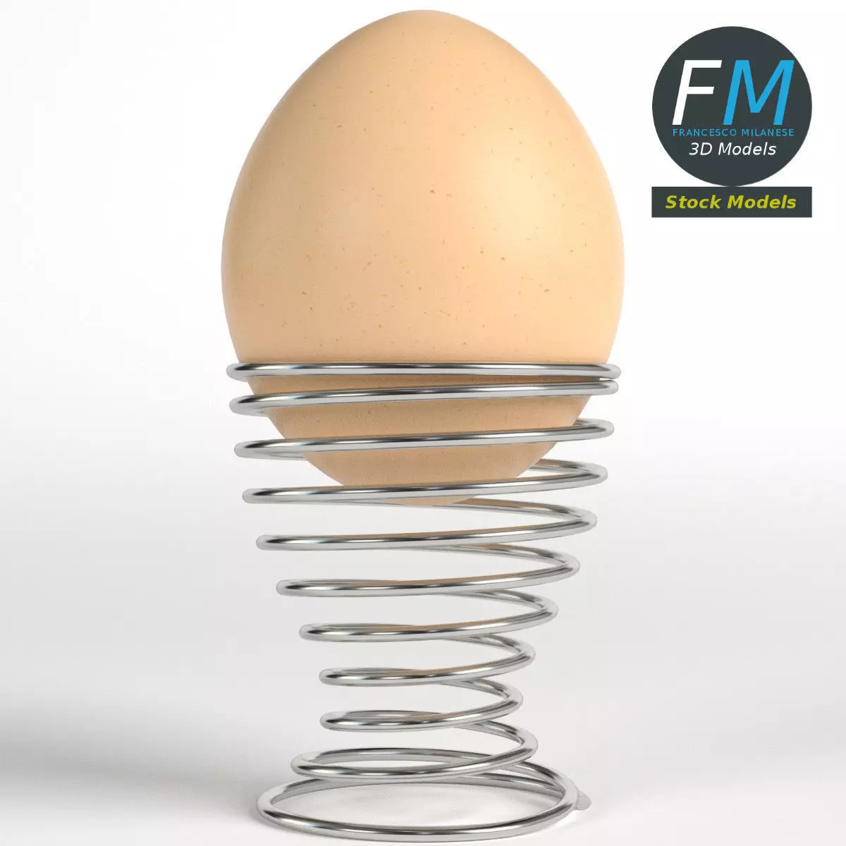 Egg on a holder 3D model_0