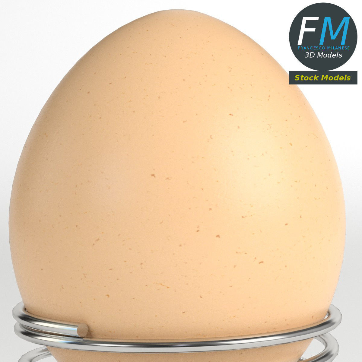 Egg on a holder 3D model_3