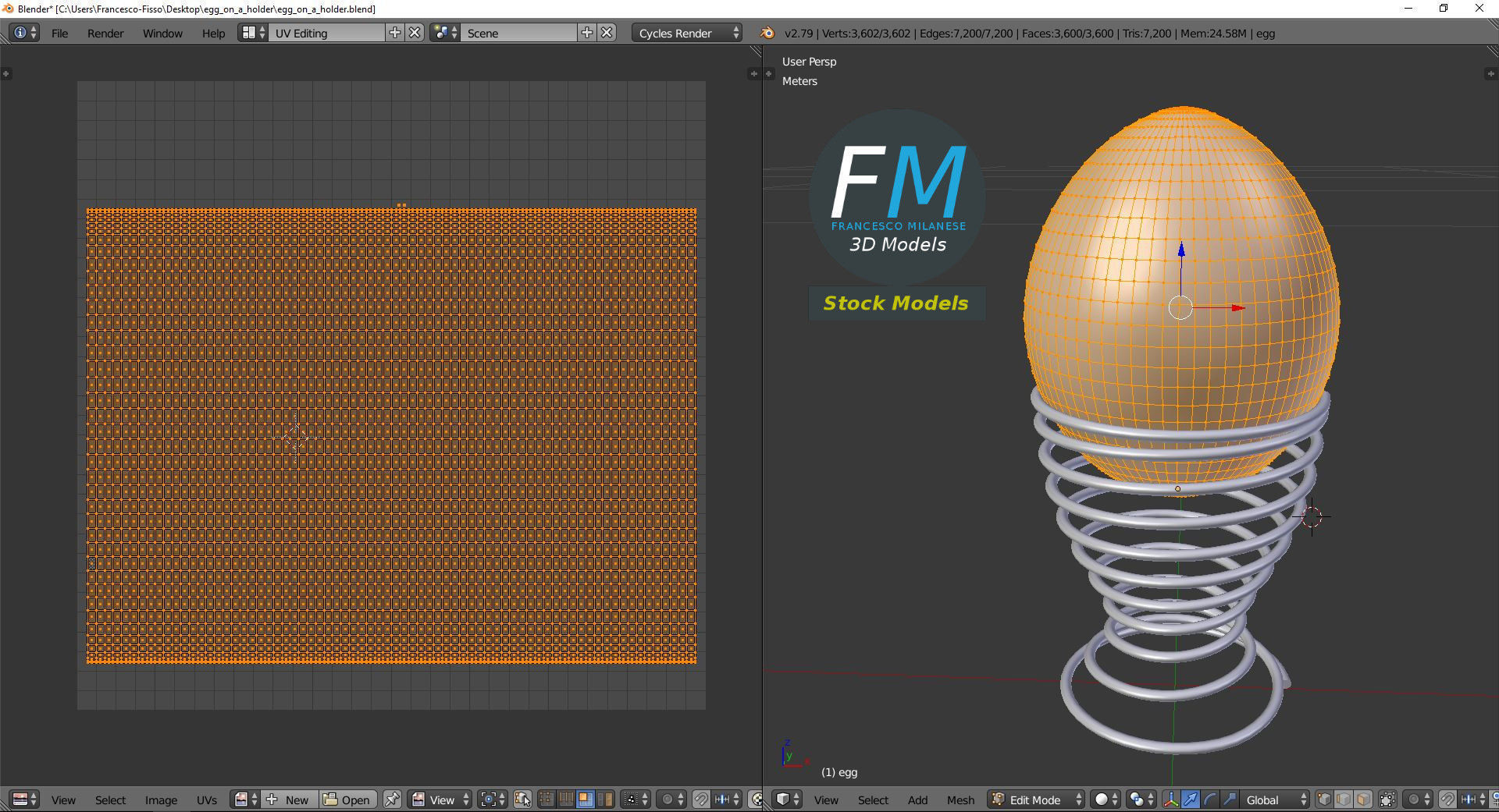 Egg on a holder 3D model_10
