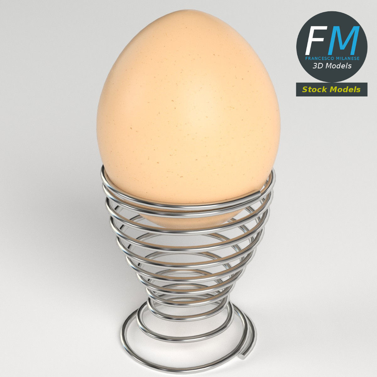 Egg on a holder 3D model_2