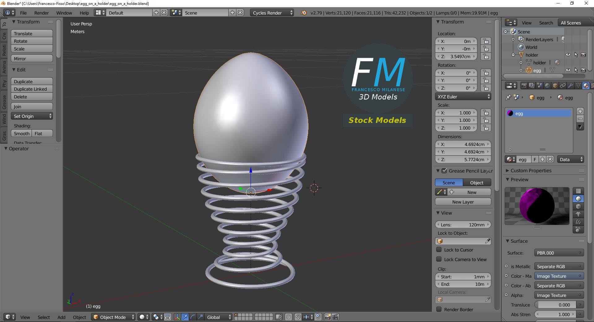 Egg on a holder 3D model_9