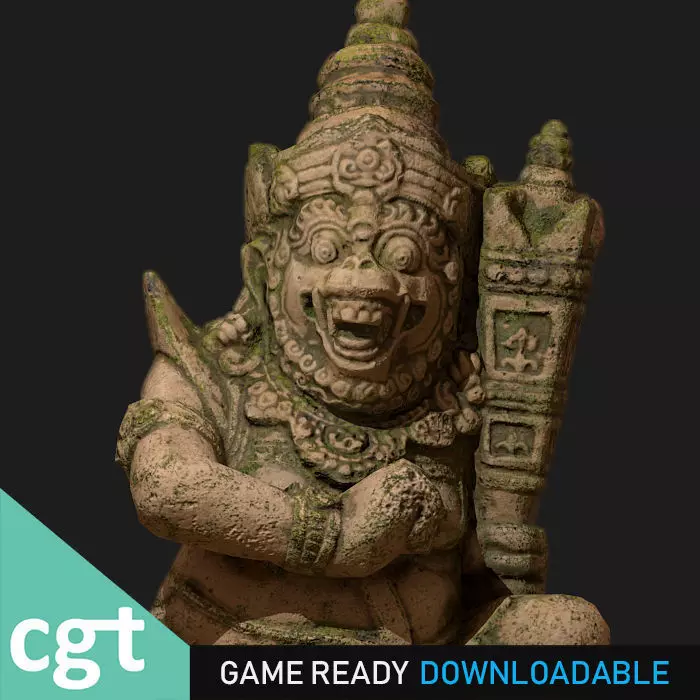 Ancient Statue Game Model Low-poly 3D model_0