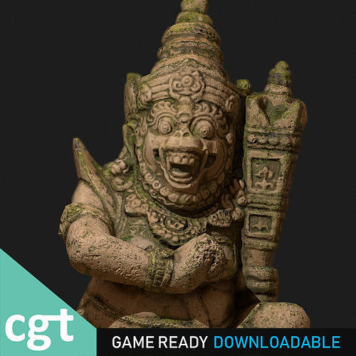 Ancient Statue Game Model Low-poly 3D model