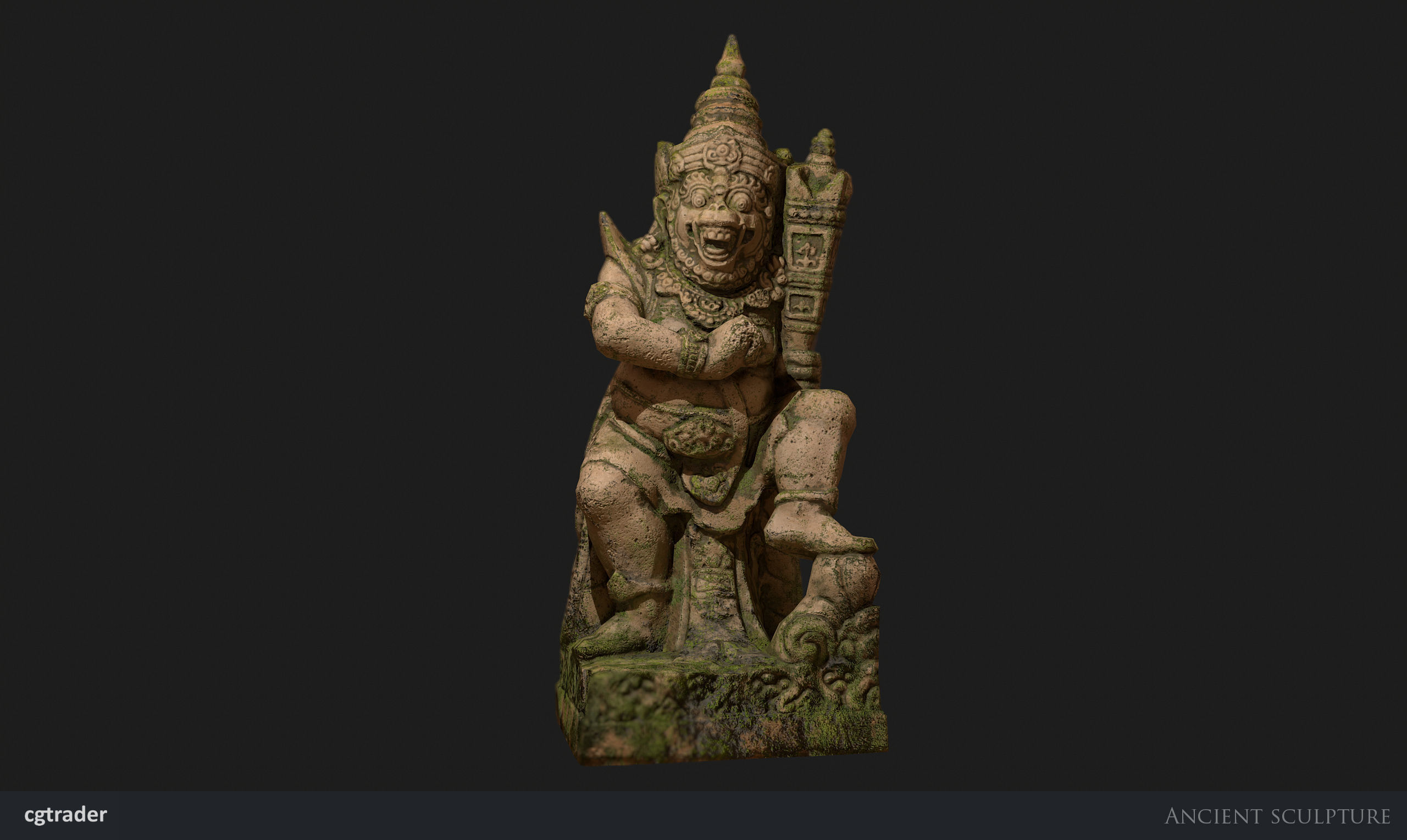 Ancient Statue Game Model Low-poly 3D model_2