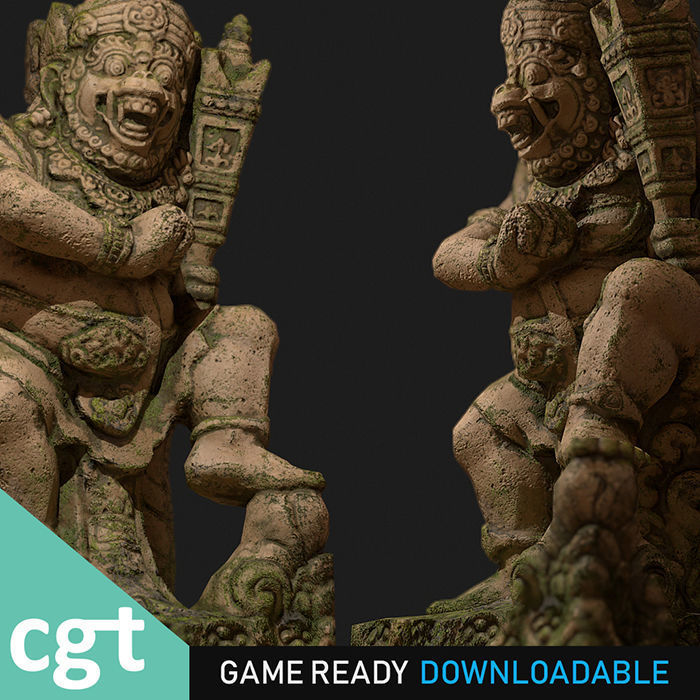 Ancient Statue Game Model Low-poly 3D model_1