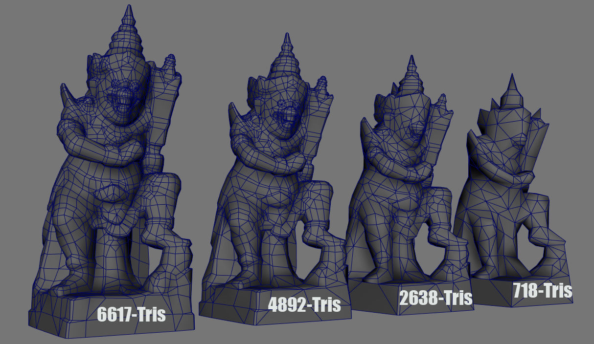Ancient Statue Game Model Low-poly 3D model_6