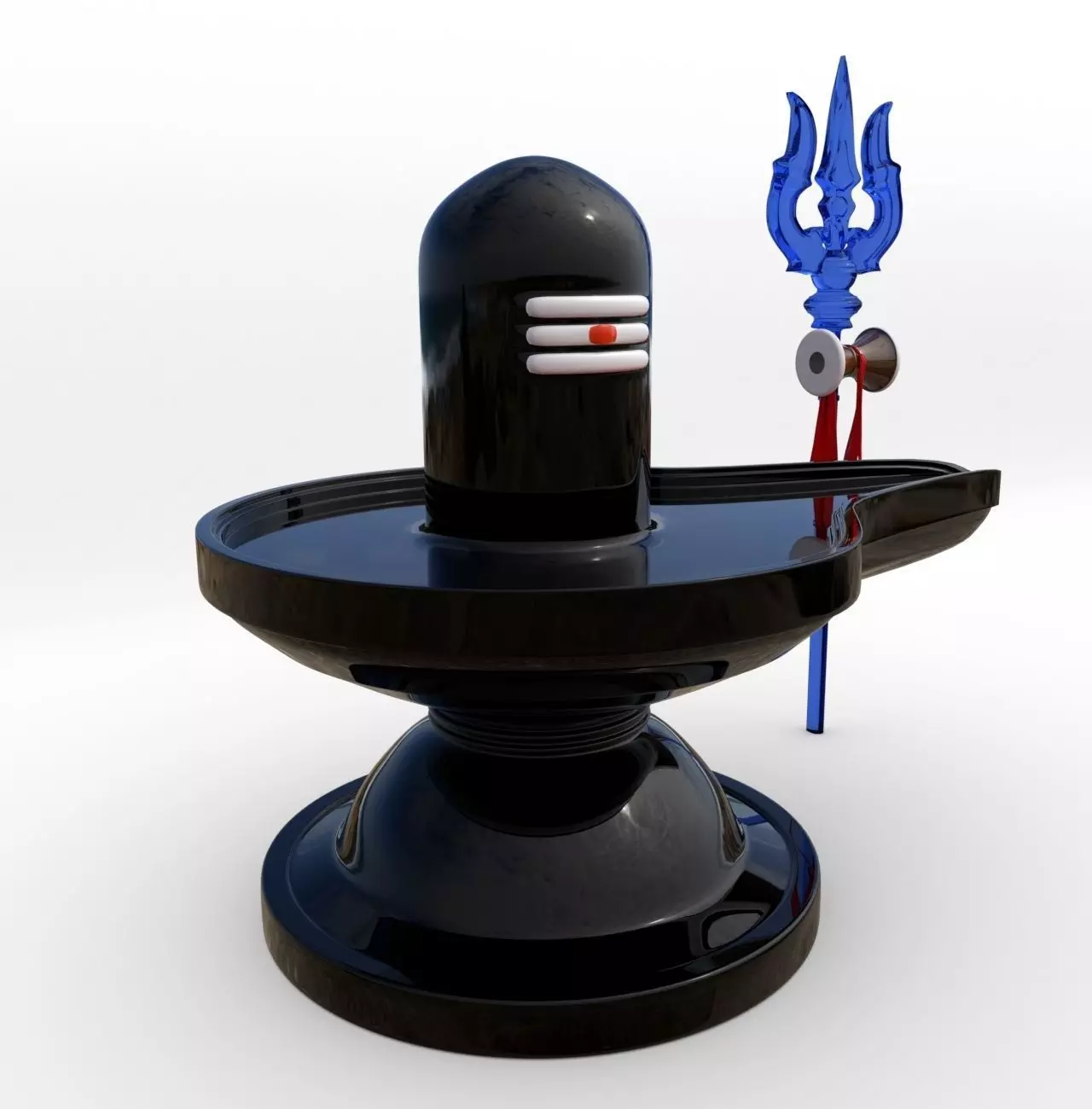 Shiv Ling With Trushul 3D model_0