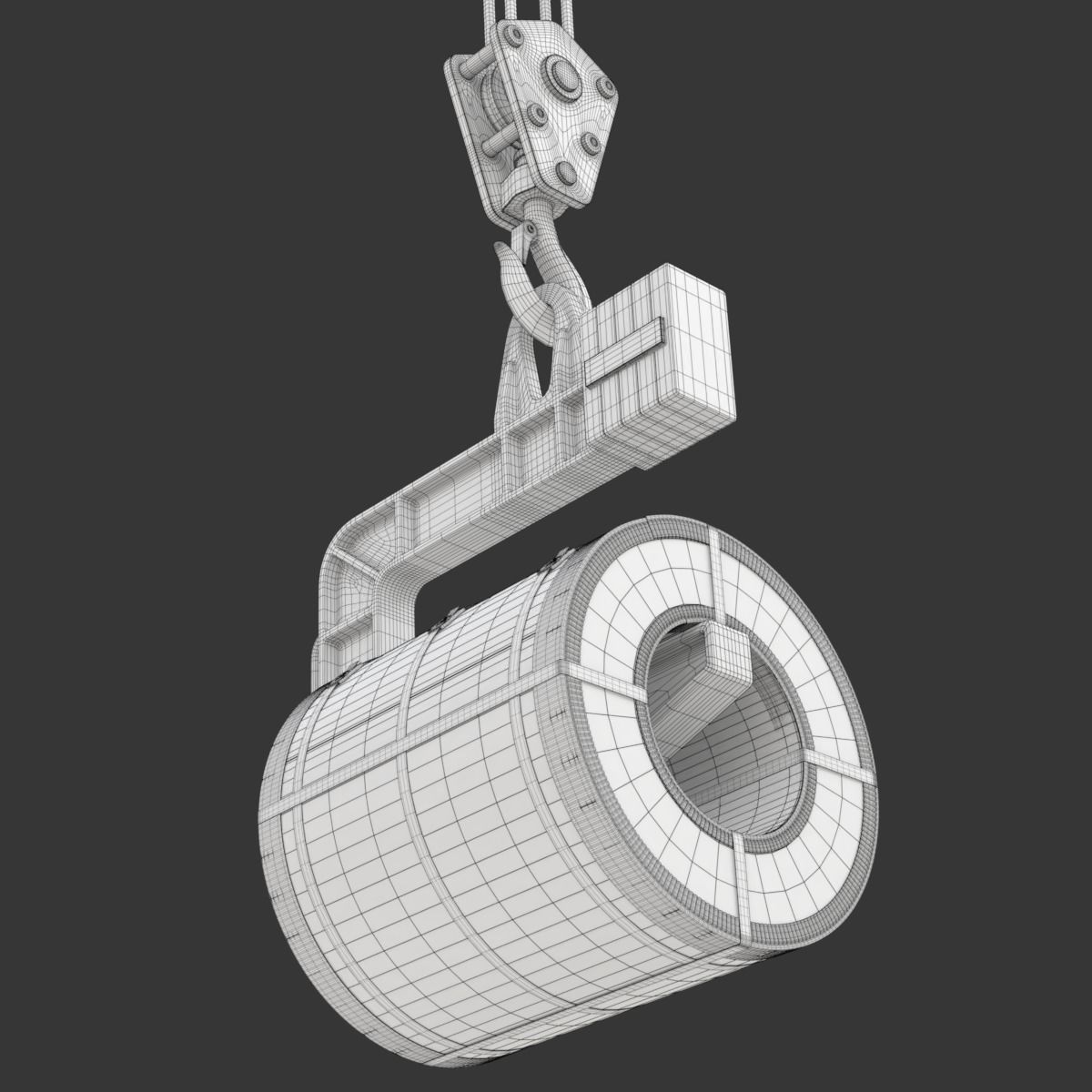 Coil Lifter with Steel Coil 3D model_34