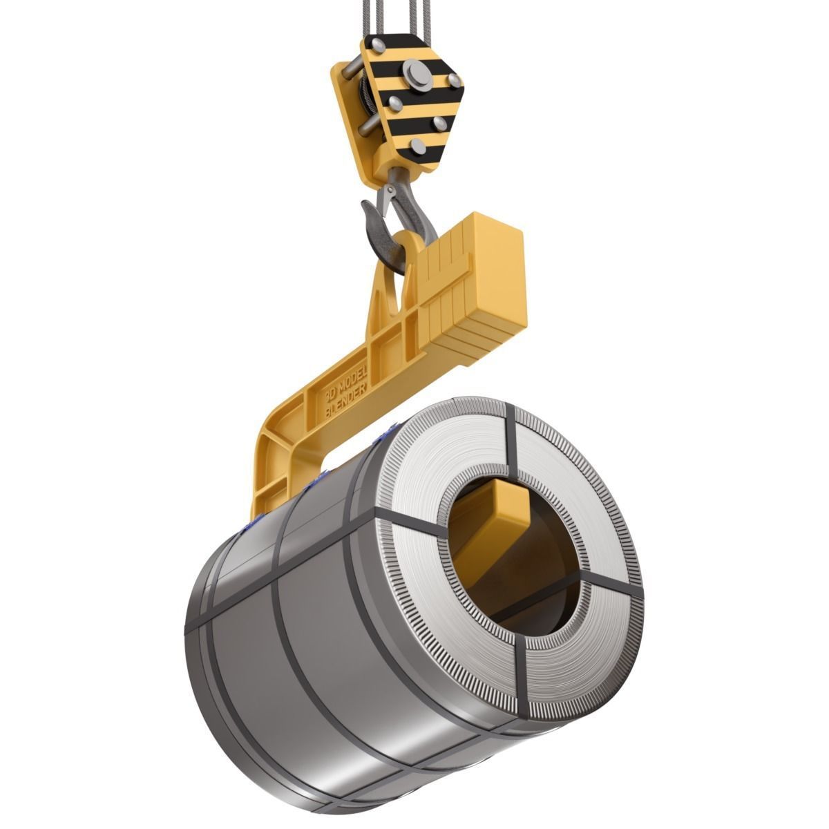 Coil Lifter with Steel Coil 3D model_8