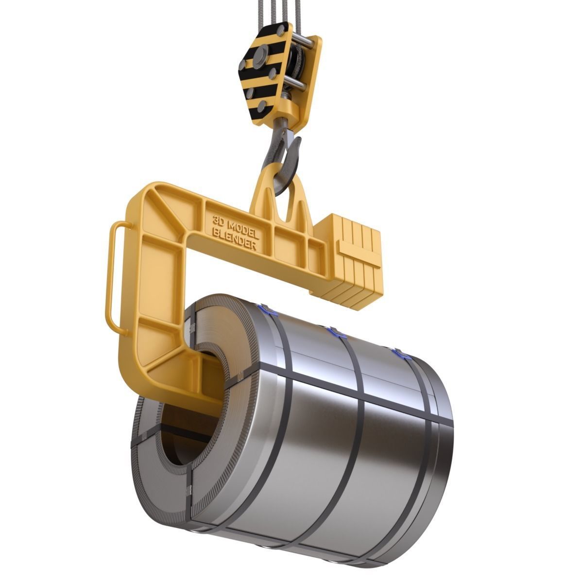 Coil Lifter with Steel Coil 3D model_7