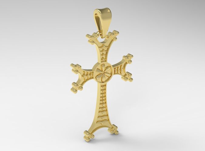 cross egyptian gold pendant 3D print model