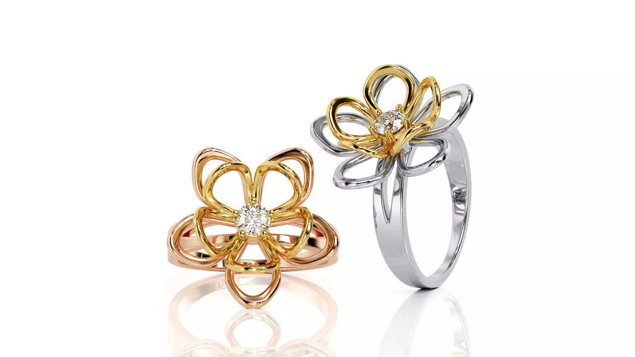 Flower Ring R 0120 3D print model