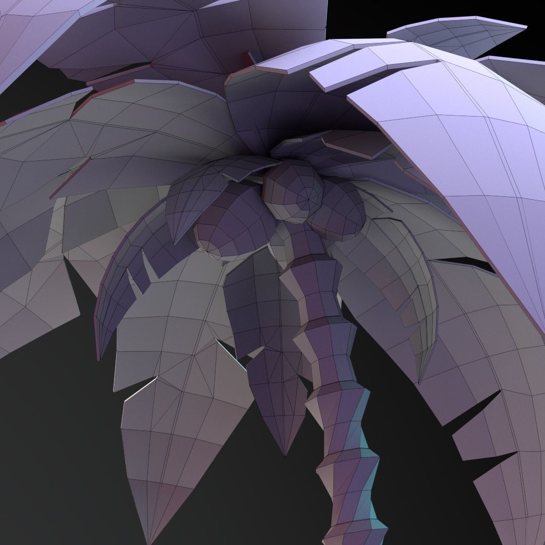 Low Poly Cartoon Palm - 01 Low-poly 3D model_20