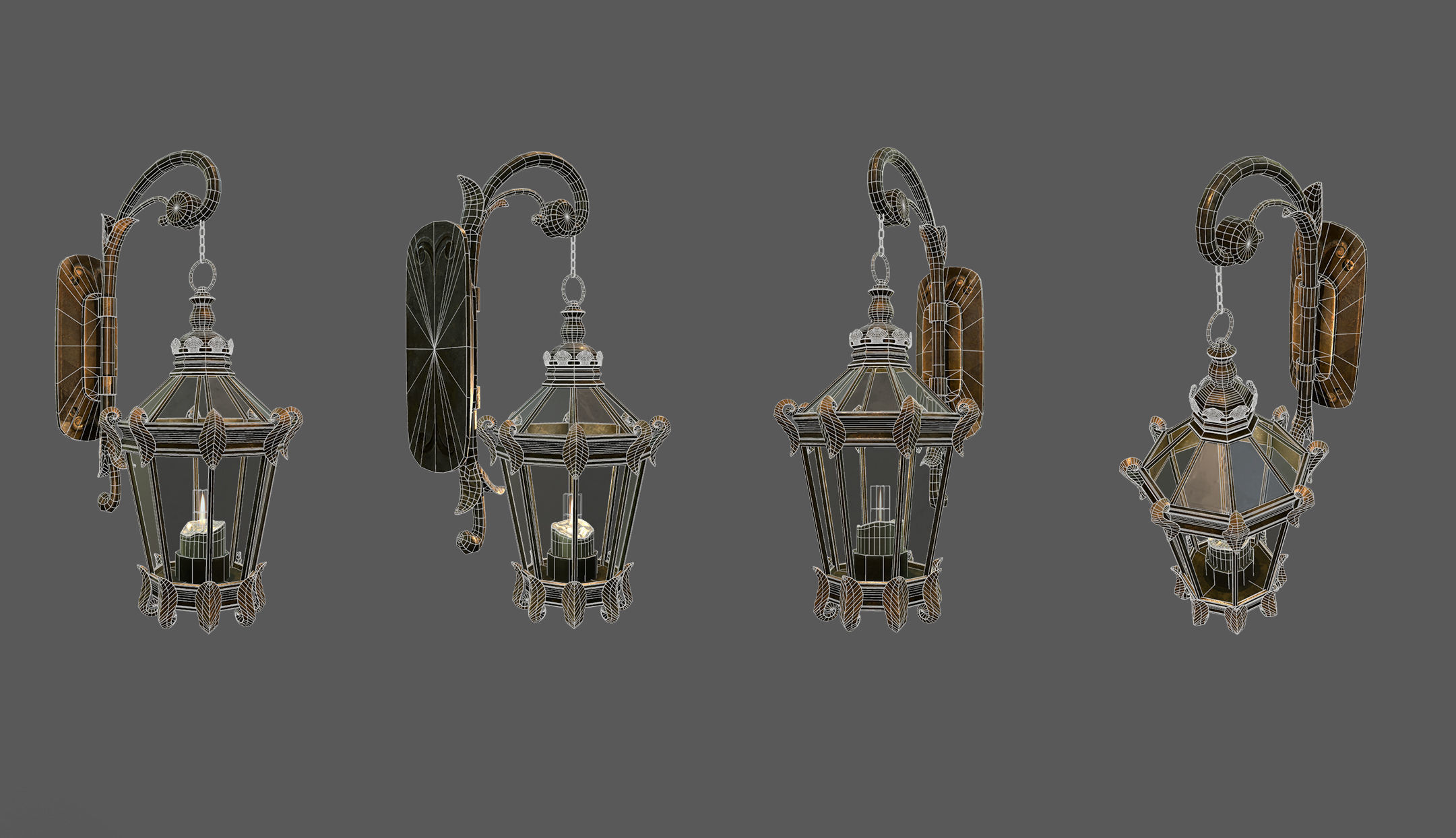 Lantern Bloodborne - Victorian style Low-poly 3D model_3