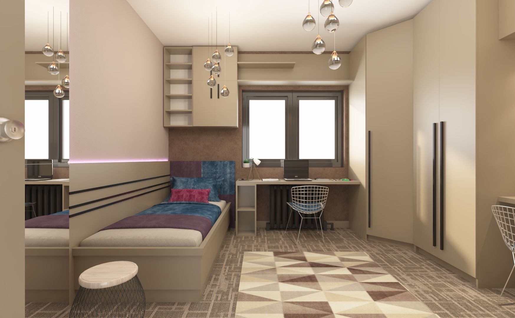 Child Room two person 3D model_1