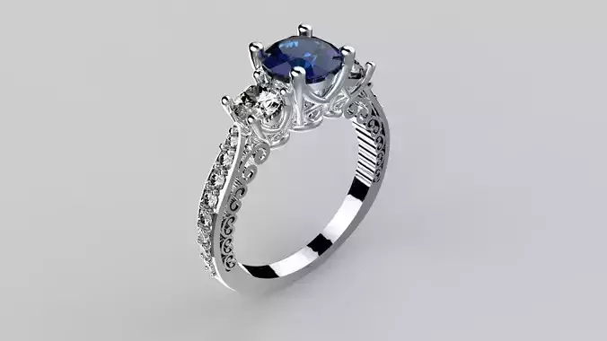 Luxury ring three stone