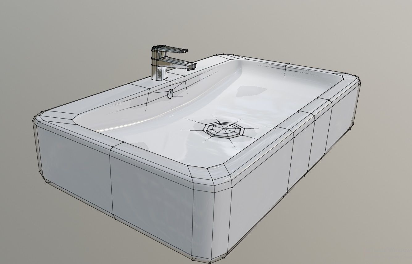 bathroom sink Low-poly 3D model_6
